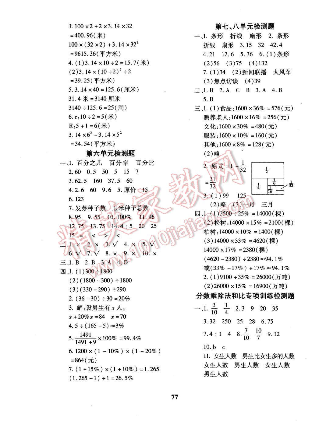 2015年黄冈360度定制密卷六年级数学上册人教版 第5页