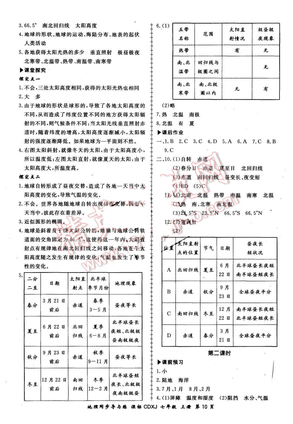 2015年新學(xué)案同步導(dǎo)與練七年級(jí)地理上冊湘教版 第10頁