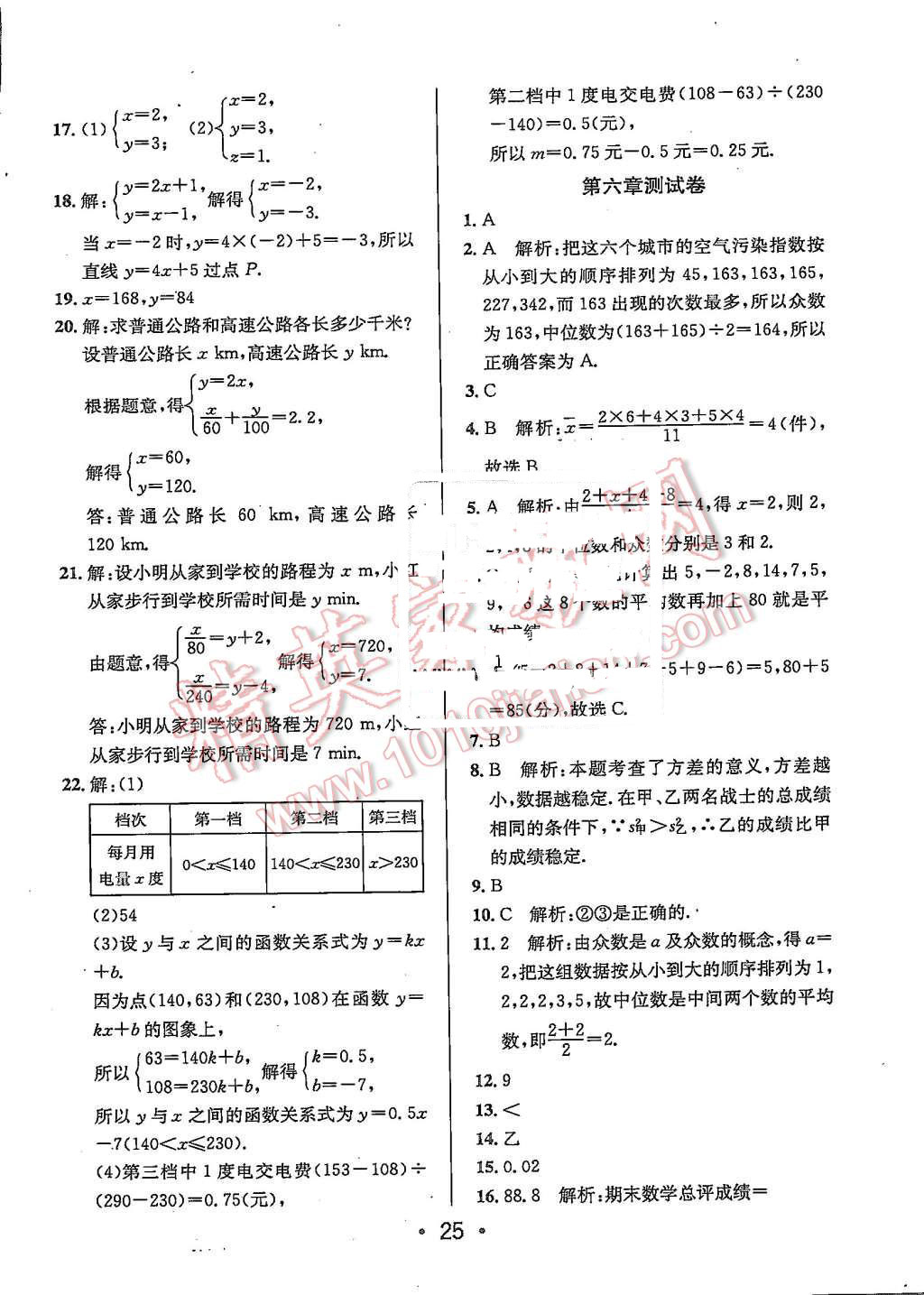 2015年99加1活頁卷八年級數(shù)學(xué)上冊北師大版 第25頁