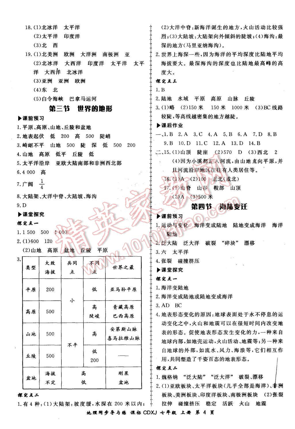 2015年新學(xué)案同步導(dǎo)與練七年級地理上冊湘教版 第4頁