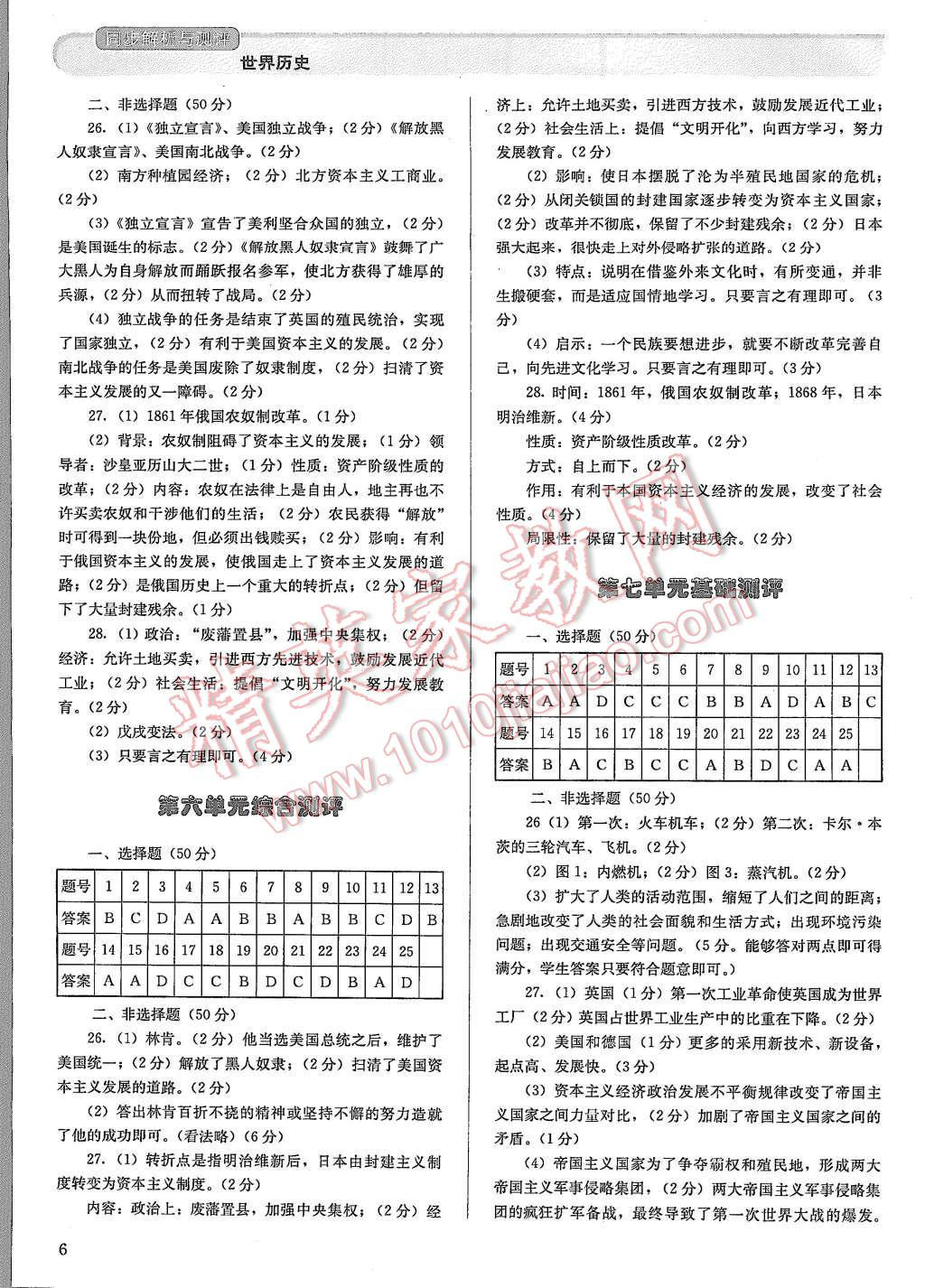 2015年人教金學(xué)典同步解析與測(cè)評(píng)九年級(jí)世界歷史上冊(cè)人教版 第6頁(yè)