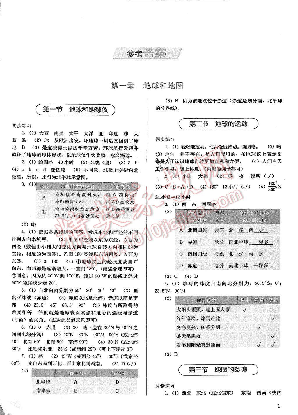 2015年人教金學(xué)典同步解析與測評七年級地理上冊人教版 第1頁