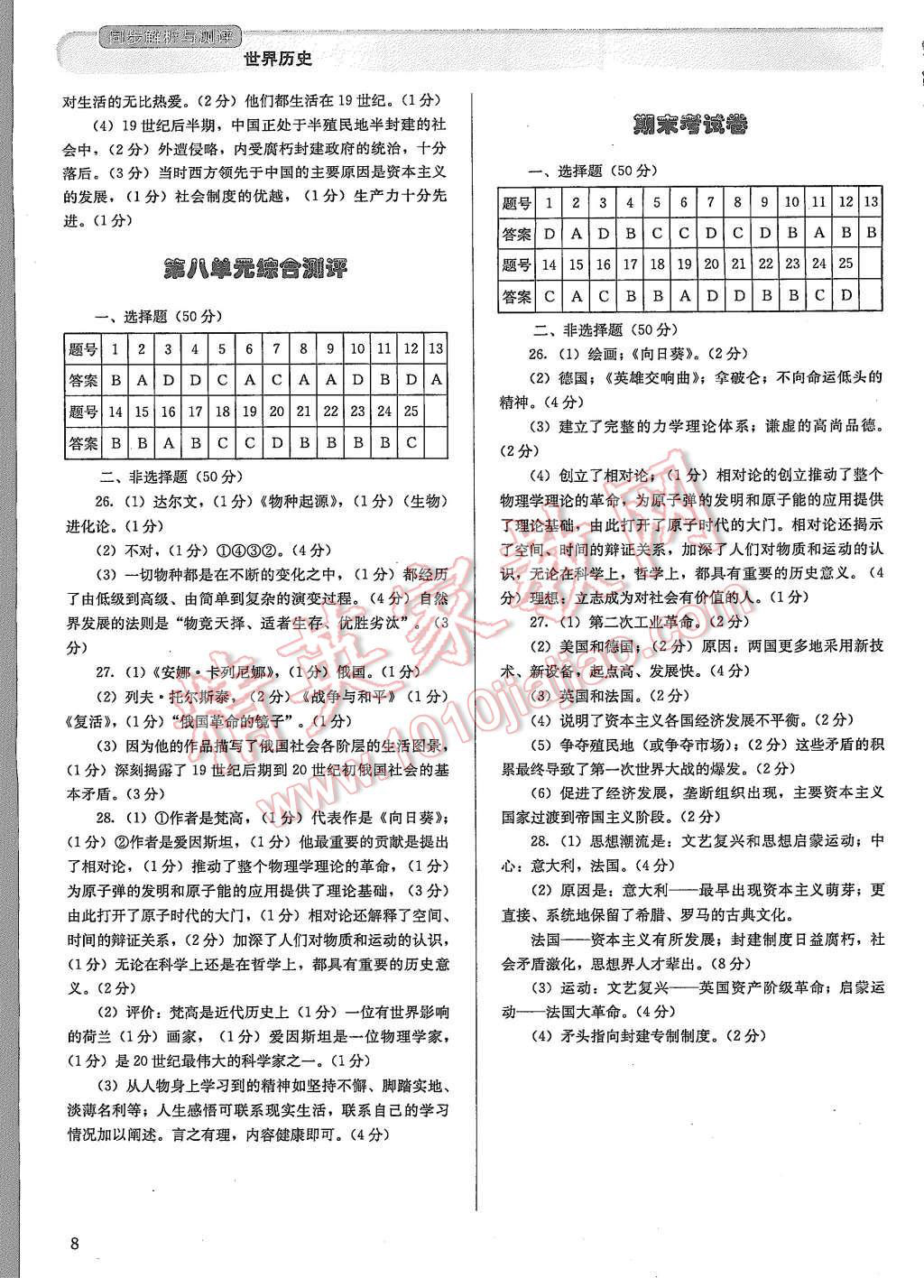 2015年人教金學(xué)典同步解析與測評九年級世界歷史上冊人教版 第8頁