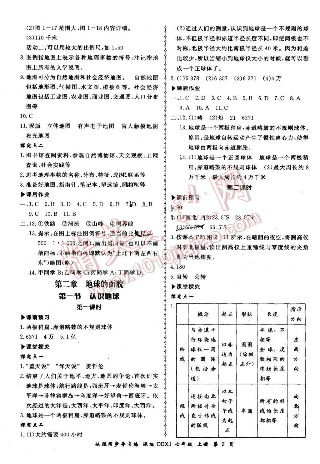 2015年新學(xué)案同步導(dǎo)與練七年級地理上冊湘教版 第2頁