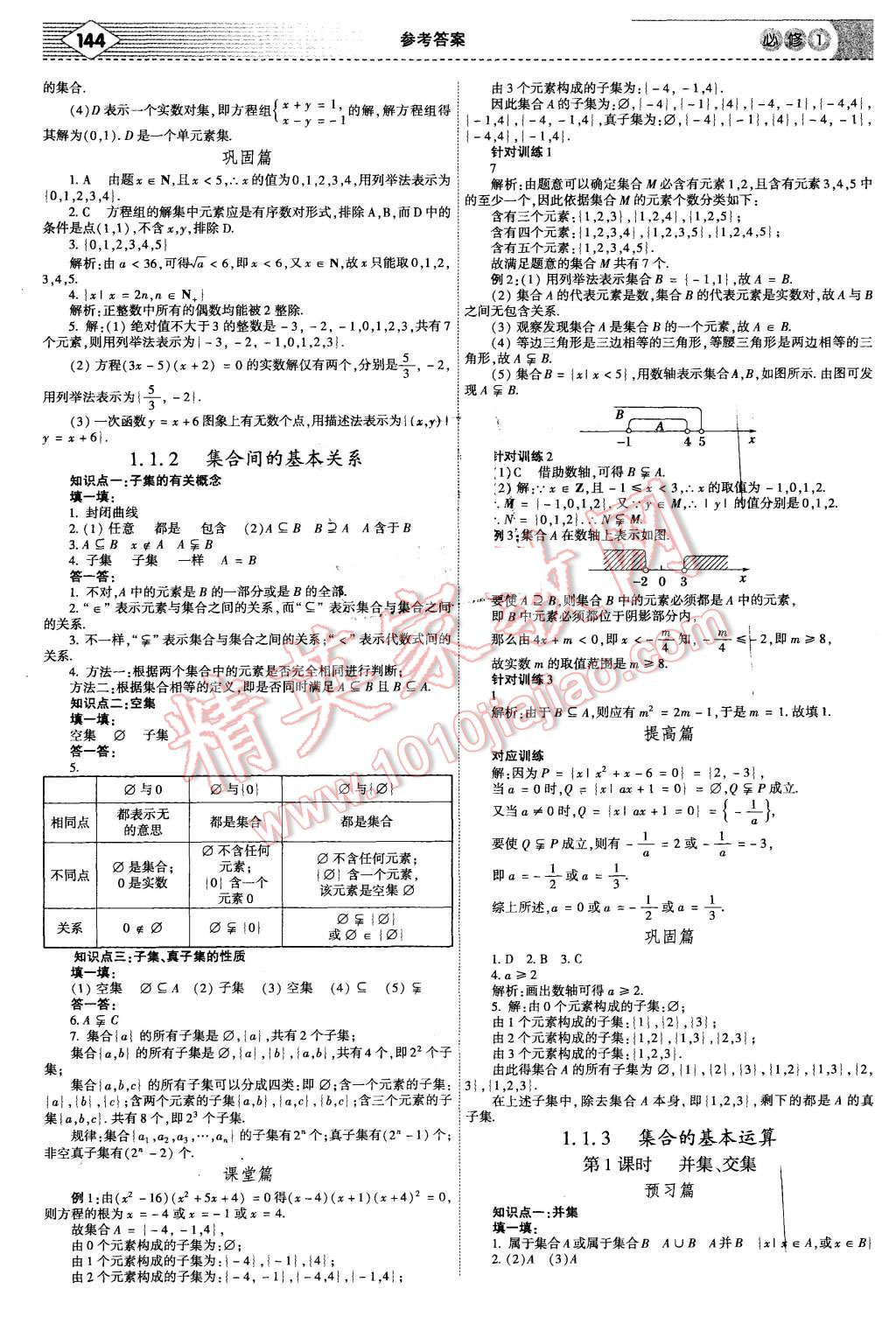 2015年红对勾讲与练高中数学必修1人教A版 第2页