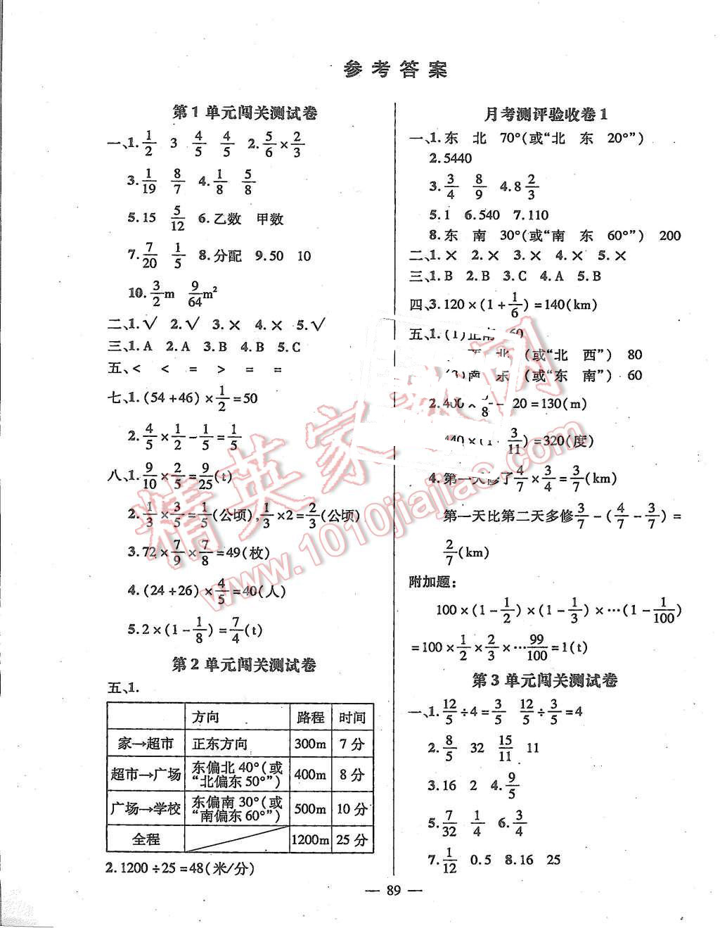 2015年?duì)钤刹怕穭?chuàng)新名卷六年級(jí)數(shù)學(xué)上冊(cè)人教版 第1頁