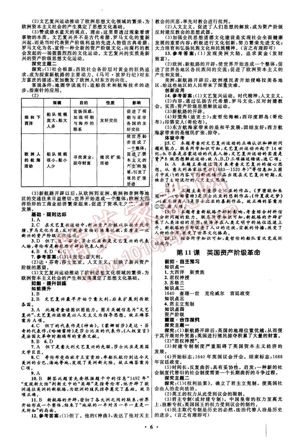 2015年初中同步測控全優(yōu)設計九年級世界歷史上冊人教版 第6頁