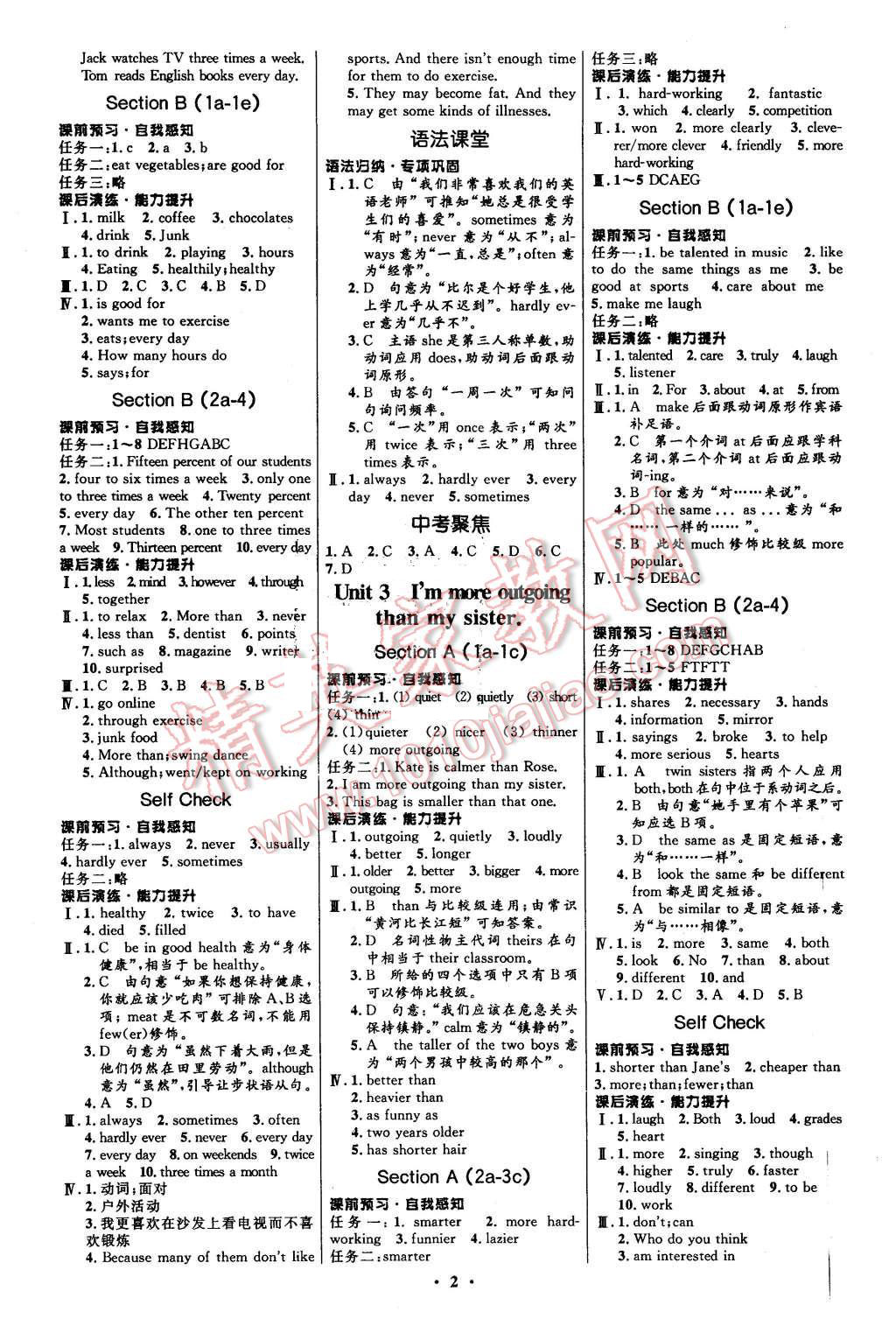 2015年初中同步測(cè)控全優(yōu)設(shè)計(jì)八年級(jí)英語上冊(cè)人教版 第2頁