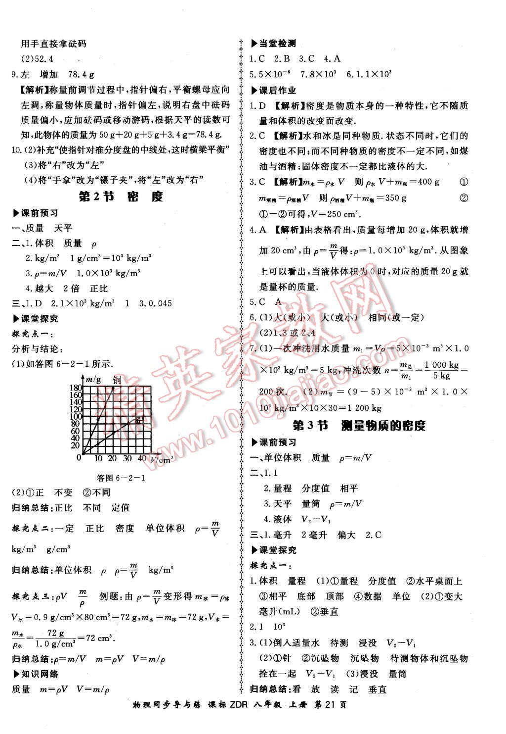 2015年新學(xué)案同步導(dǎo)與練八年級(jí)物理上冊(cè)人教版 第21頁