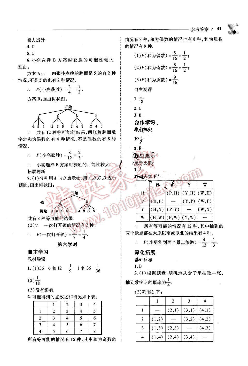 2015年新课程问题解决导学方案九年级数学上册华东师大版 第41页