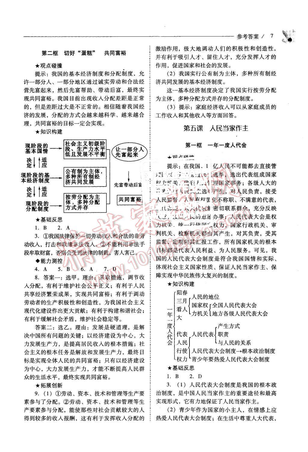 2015年新課程問題解決導學方案九年級思想品德全一冊山東人民版 第7頁