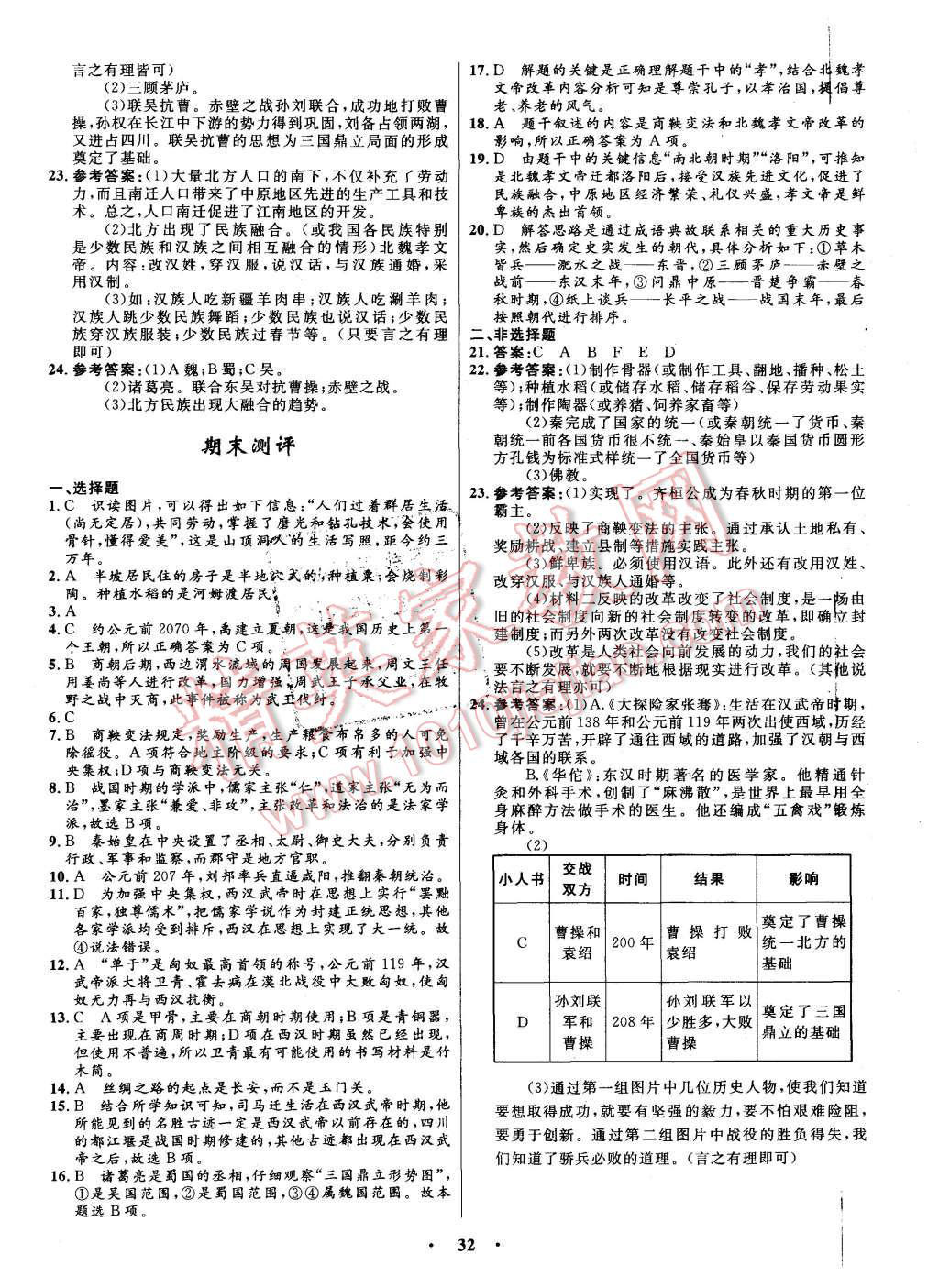 2015年初中同步測控全優(yōu)設(shè)計(jì)七年級中國歷史上冊人教版 第18頁