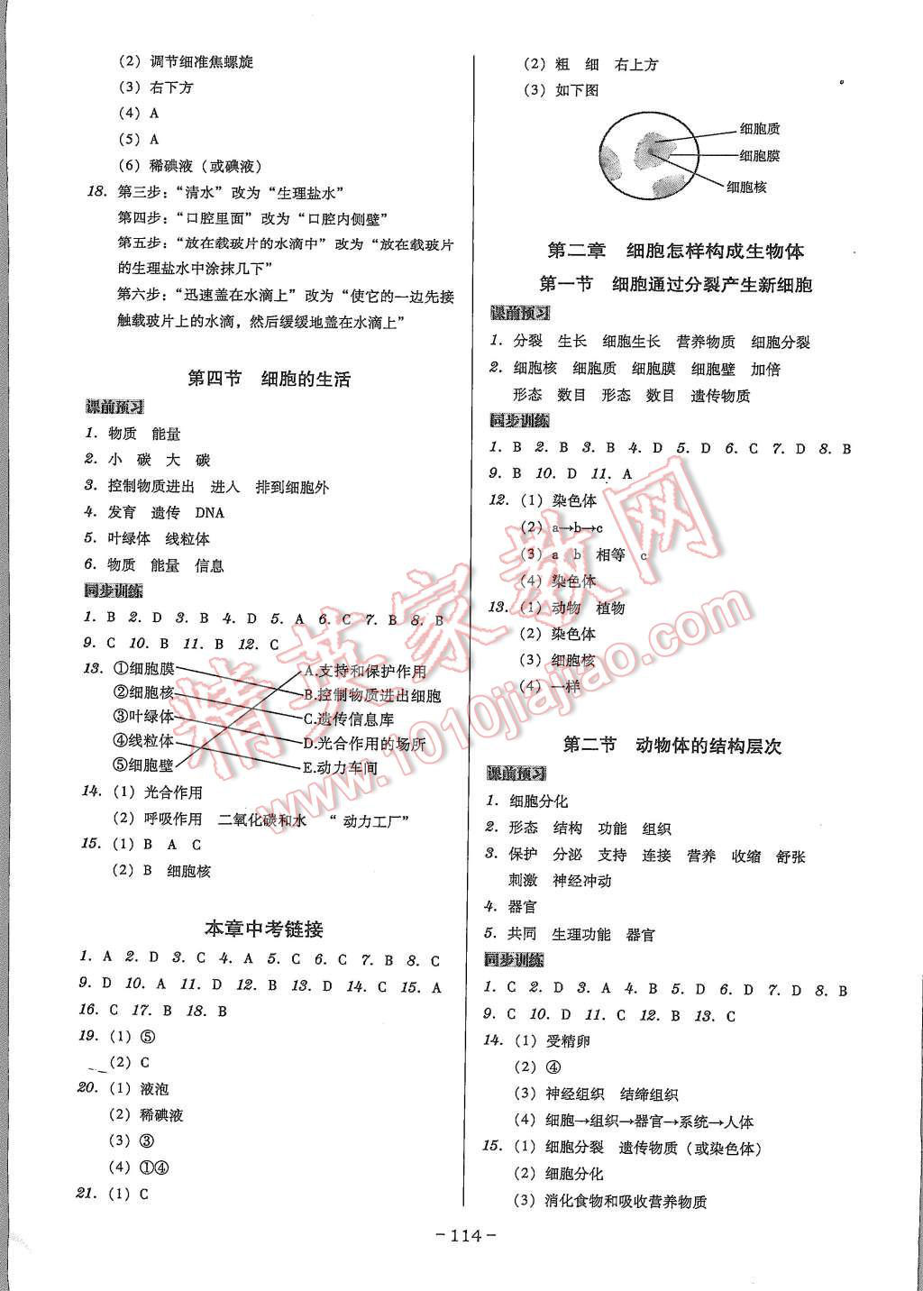 2015年百年學典廣東學導(dǎo)練七年級生物學上冊人教版 第4頁