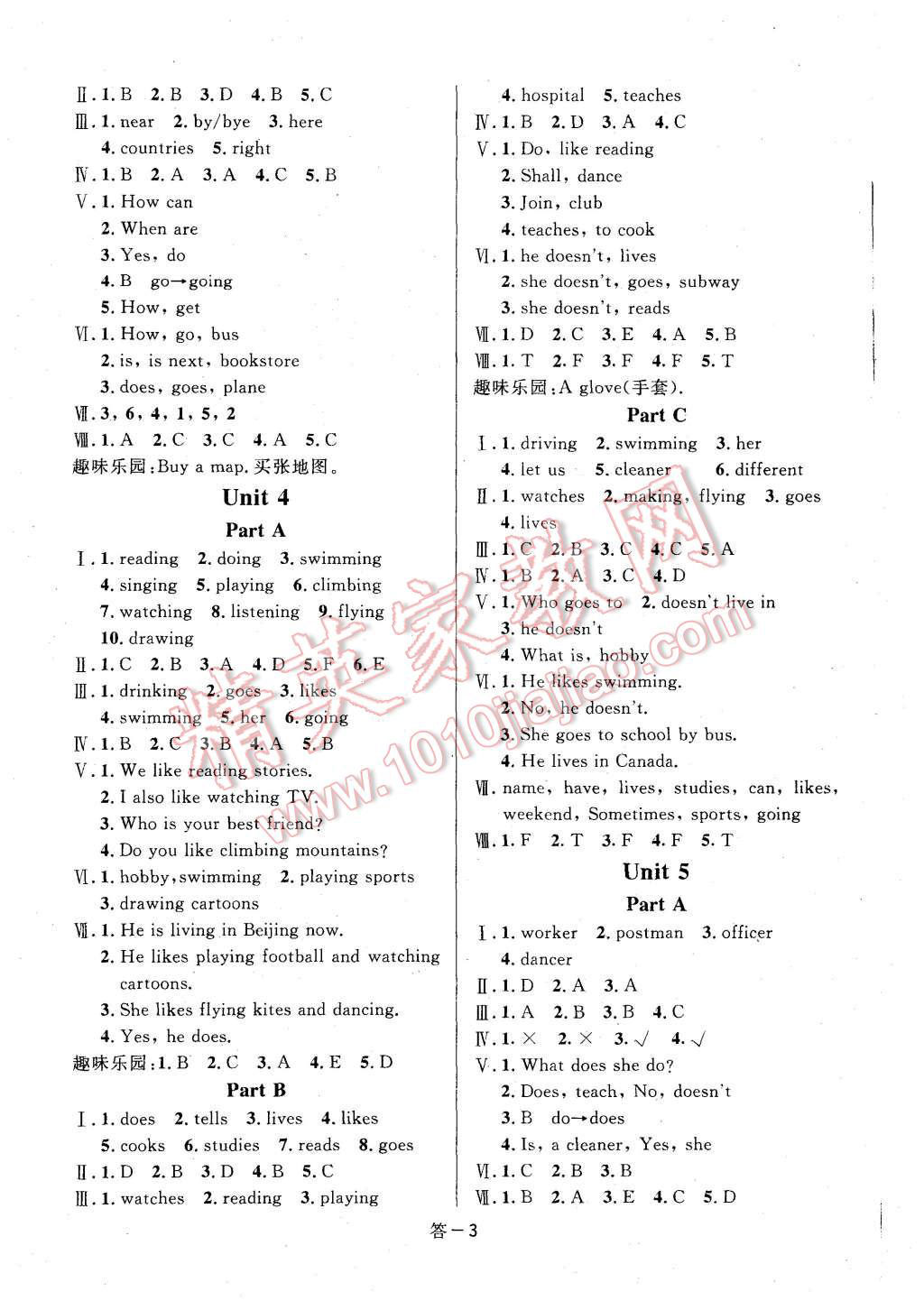 2015年領(lǐng)航新課標(biāo)英語(yǔ)練習(xí)冊(cè)六年級(jí)上冊(cè)人教PEP版 第3頁(yè)