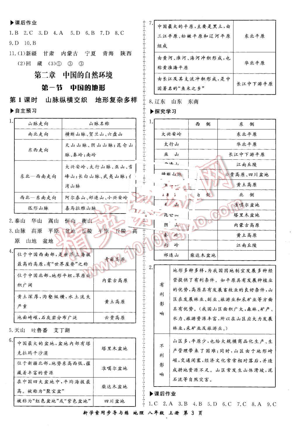 2015年新學(xué)案同步導(dǎo)與練八年級(jí)地理上冊(cè)湘教版 第3頁(yè)