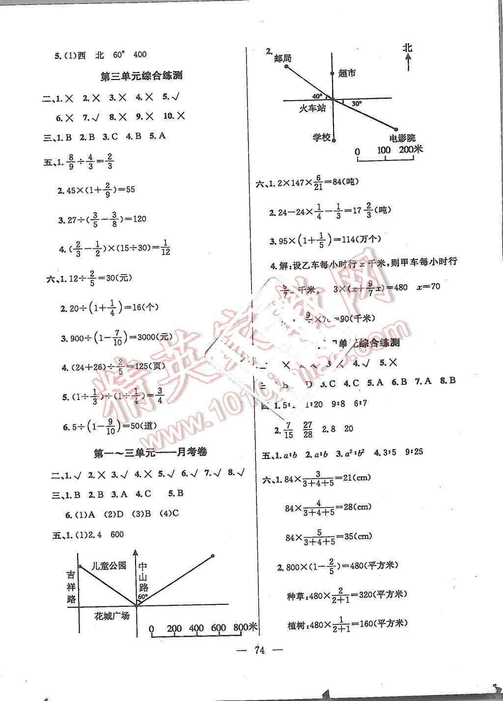 2015年優(yōu)優(yōu)好卷單元測(cè)評(píng)卷六年級(jí)數(shù)學(xué)上冊(cè)人教版 第2頁(yè)