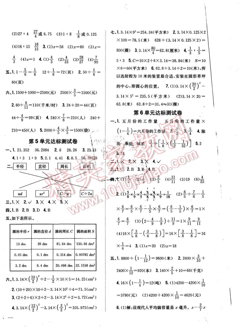 2015年全科王同步課時(shí)練習(xí)六年級(jí)數(shù)學(xué)上冊(cè)青島版 第12頁(yè)