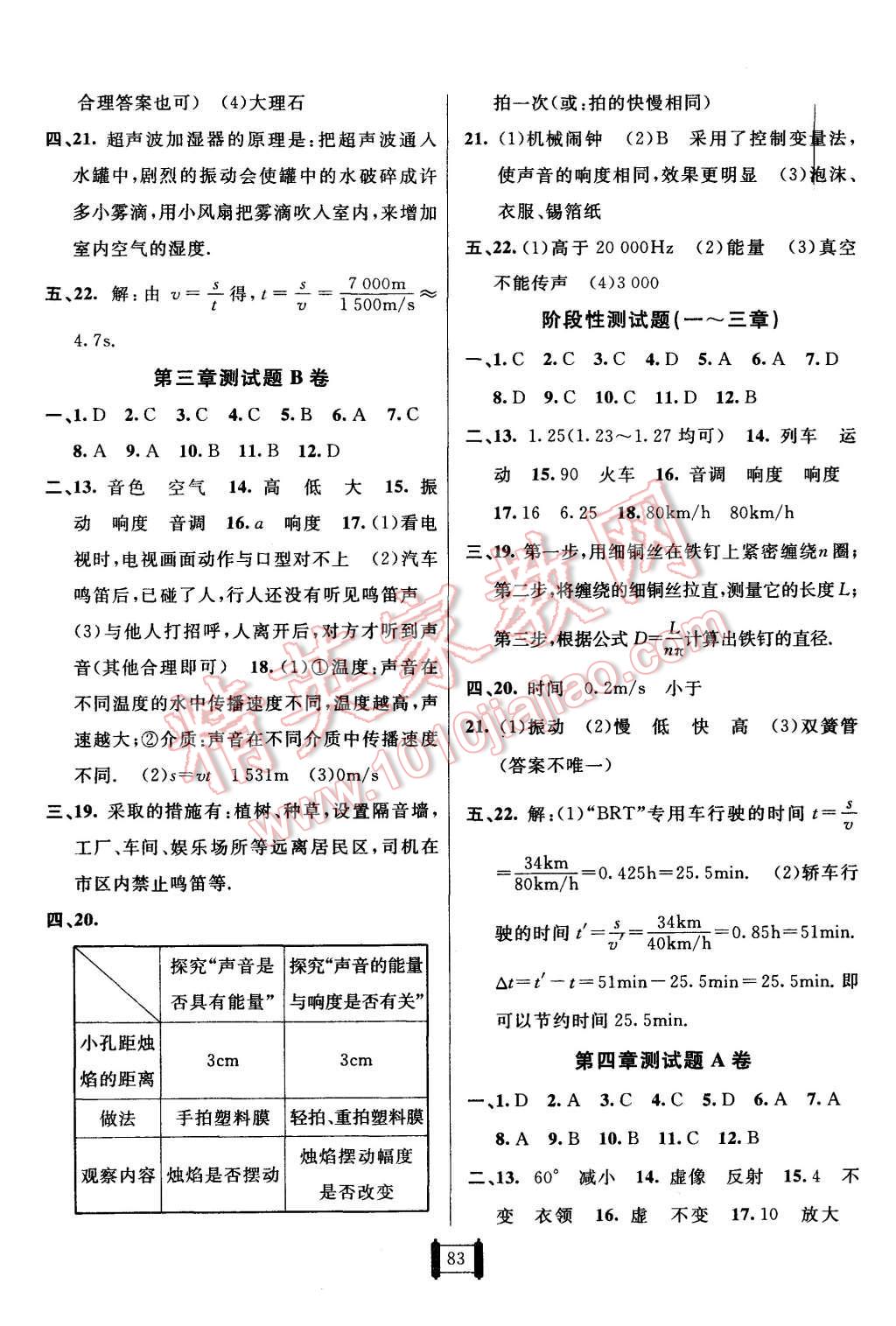 2015年神龍牛皮卷海淀單元測(cè)試AB卷八年級(jí)物理上冊(cè)教科版 第3頁(yè)