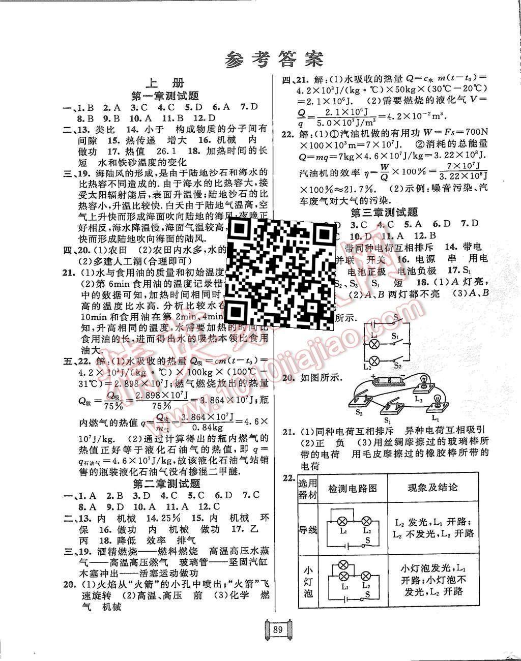 2015年海淀單元測試AB卷九年級物理全一冊教科版 第1頁