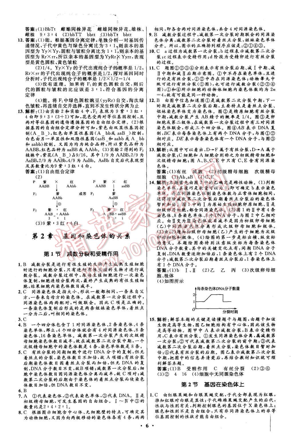 2015年新課程自主學習與測評高中生物必修2人教版 第6頁