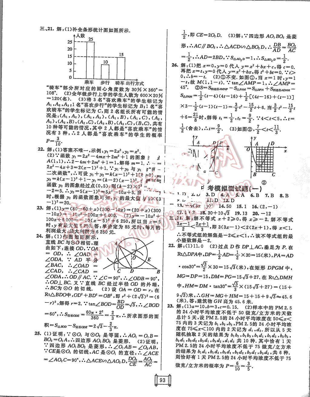 2015年海淀單元測(cè)試AB卷九年級(jí)數(shù)學(xué)全一冊(cè)湘教版 第9頁(yè)