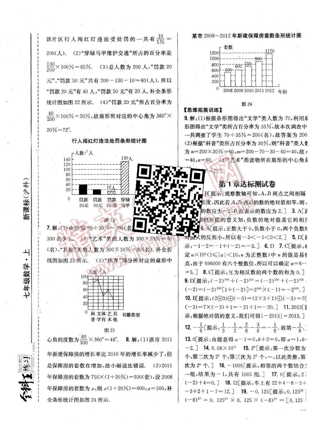 2015年全科王同步课时练习七年级数学上册沪科版 第21页