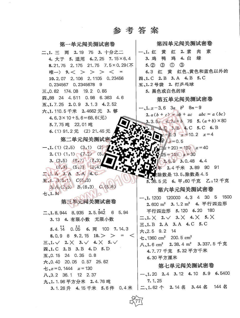 2015年100分闖關(guān)期末沖刺五年級(jí)數(shù)學(xué)上冊(cè)人教版 第1頁