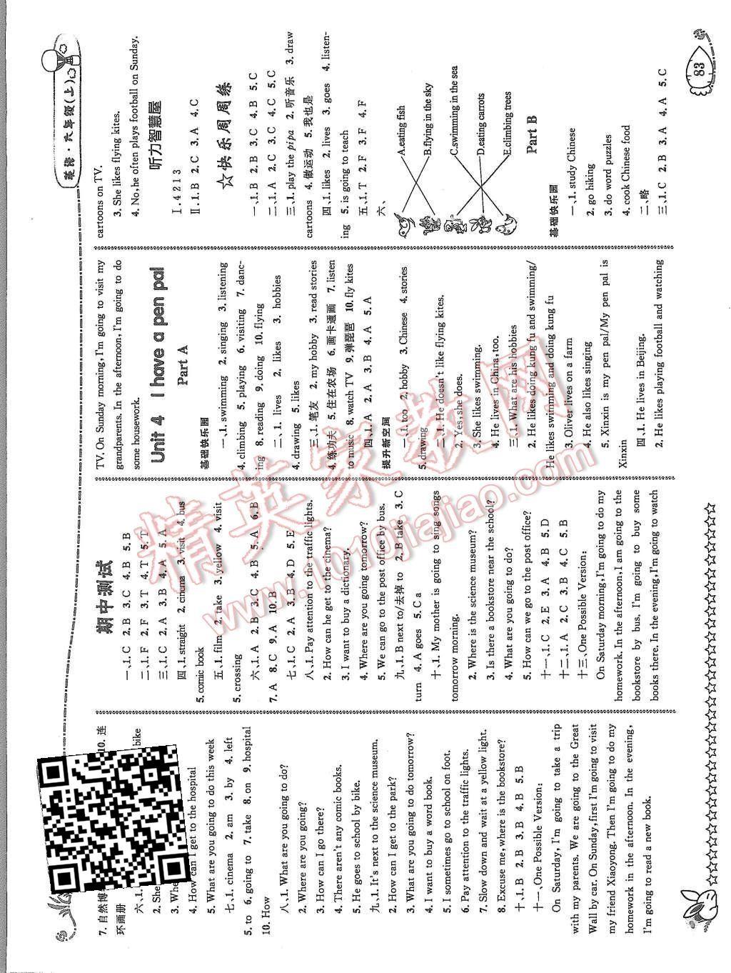 2015年天天100分優(yōu)化作業(yè)本六年級(jí)英語(yǔ)上冊(cè)人教版 第5頁(yè)