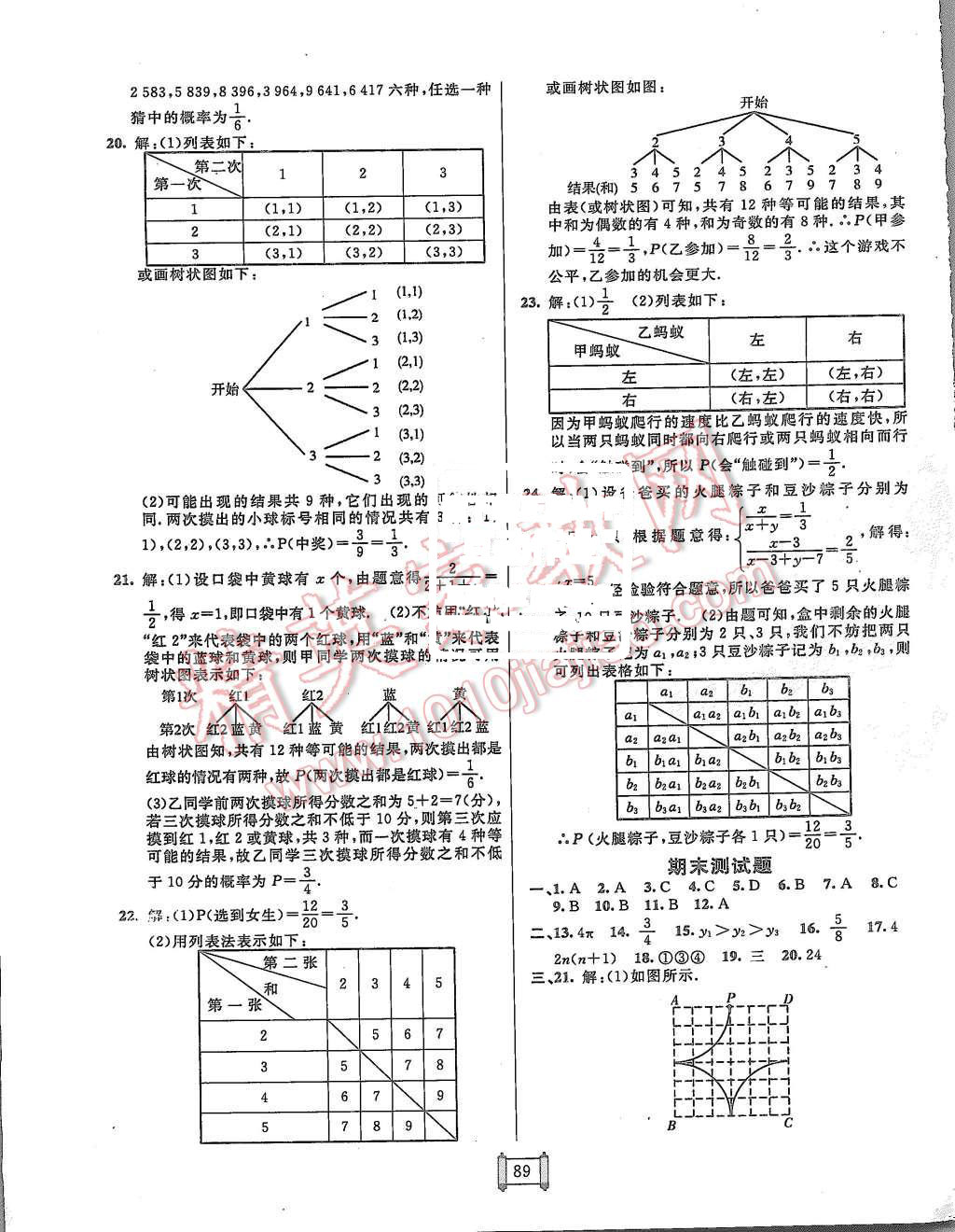 2015年海淀單元測試AB卷九年級數(shù)學(xué)全一冊人教版 第5頁