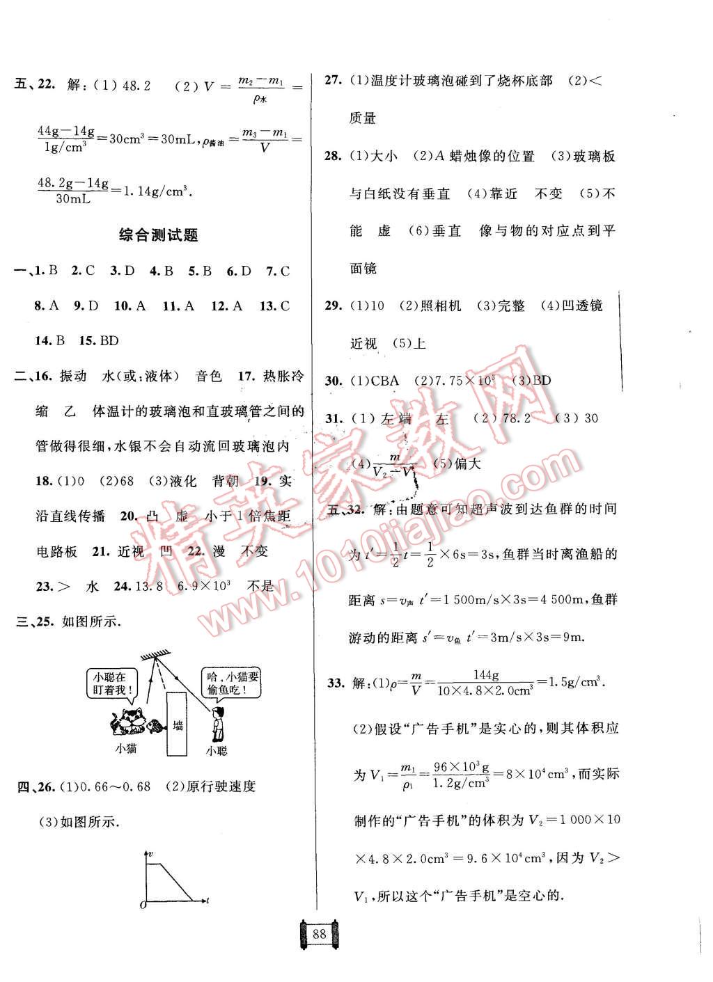 2015年神龍牛皮卷海淀單元測(cè)試AB卷八年級(jí)物理上冊(cè)人教版 第8頁