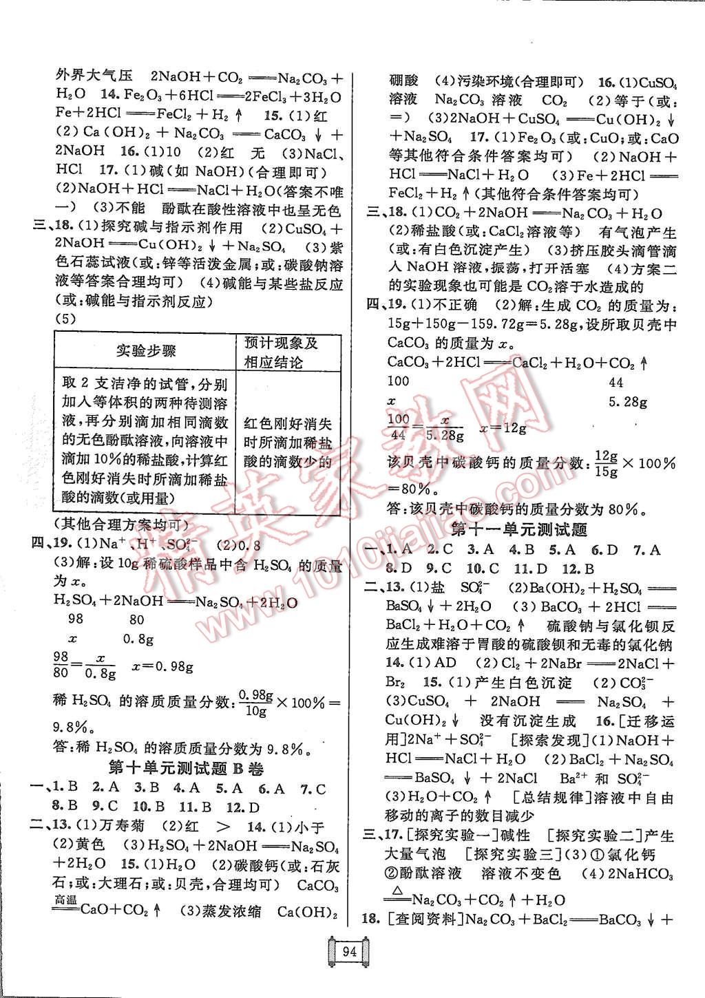 2015年神龍牛皮卷海淀單元測試AB卷九年級化學全一冊人教版 第6頁