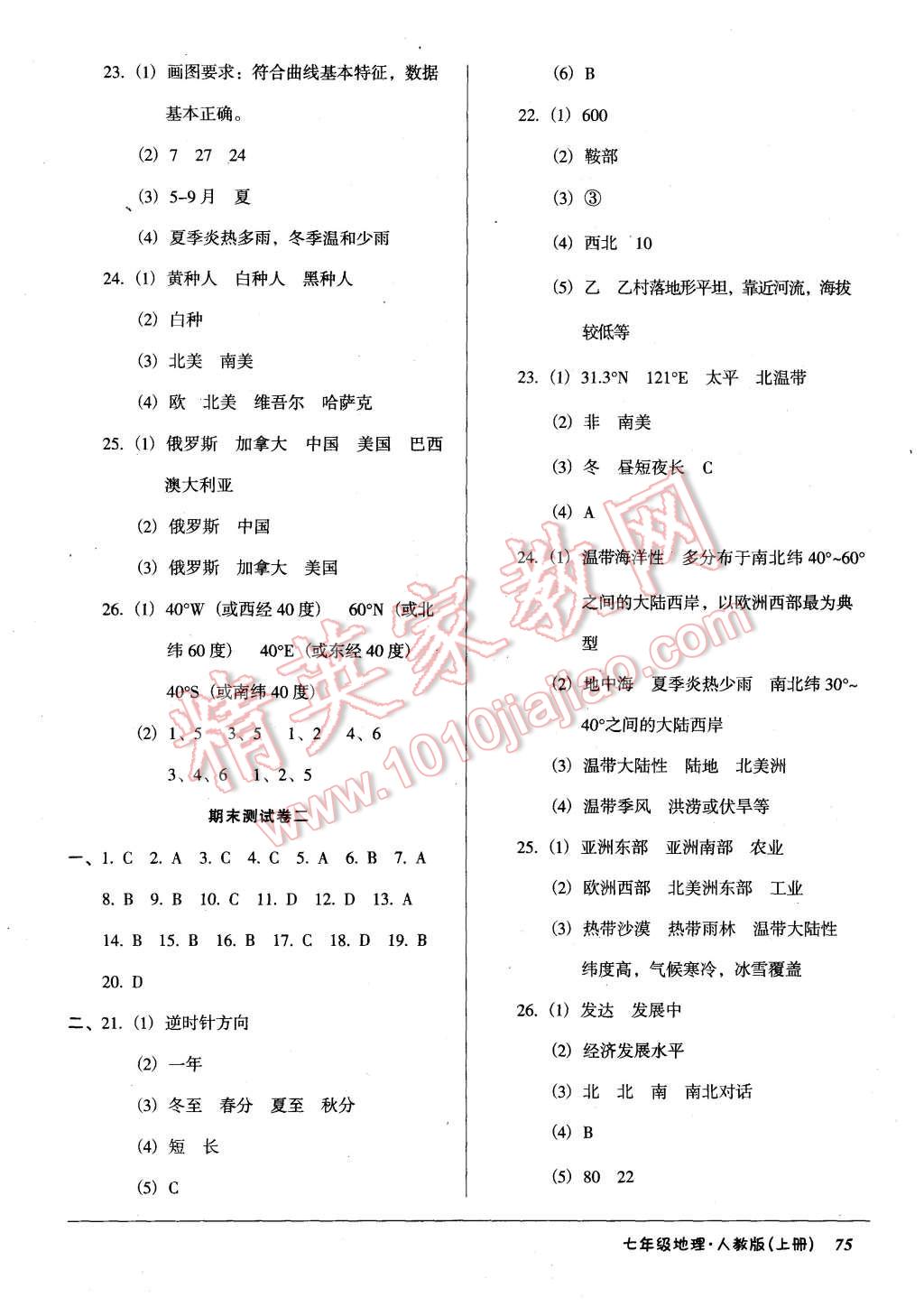 2015年優(yōu)佳好書系52045單元與期末七年級地理上冊人教版 第11頁