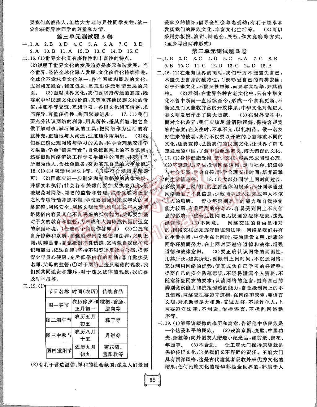 2015年海淀單元測(cè)試AB卷八年級(jí)思想品德上冊(cè)人教版 第4頁(yè)