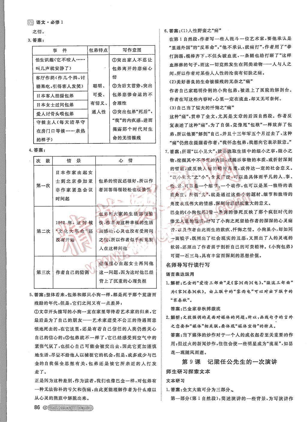 2015年名師伴你行高中同步導(dǎo)學(xué)案語文必修1人教版 第10頁