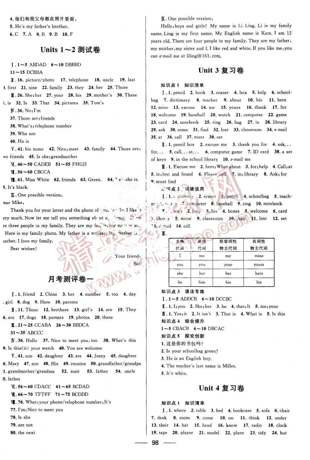 2015年奪冠百分百初中優(yōu)化測(cè)試卷七年級(jí)英語(yǔ)上冊(cè)人教版 第2頁(yè)