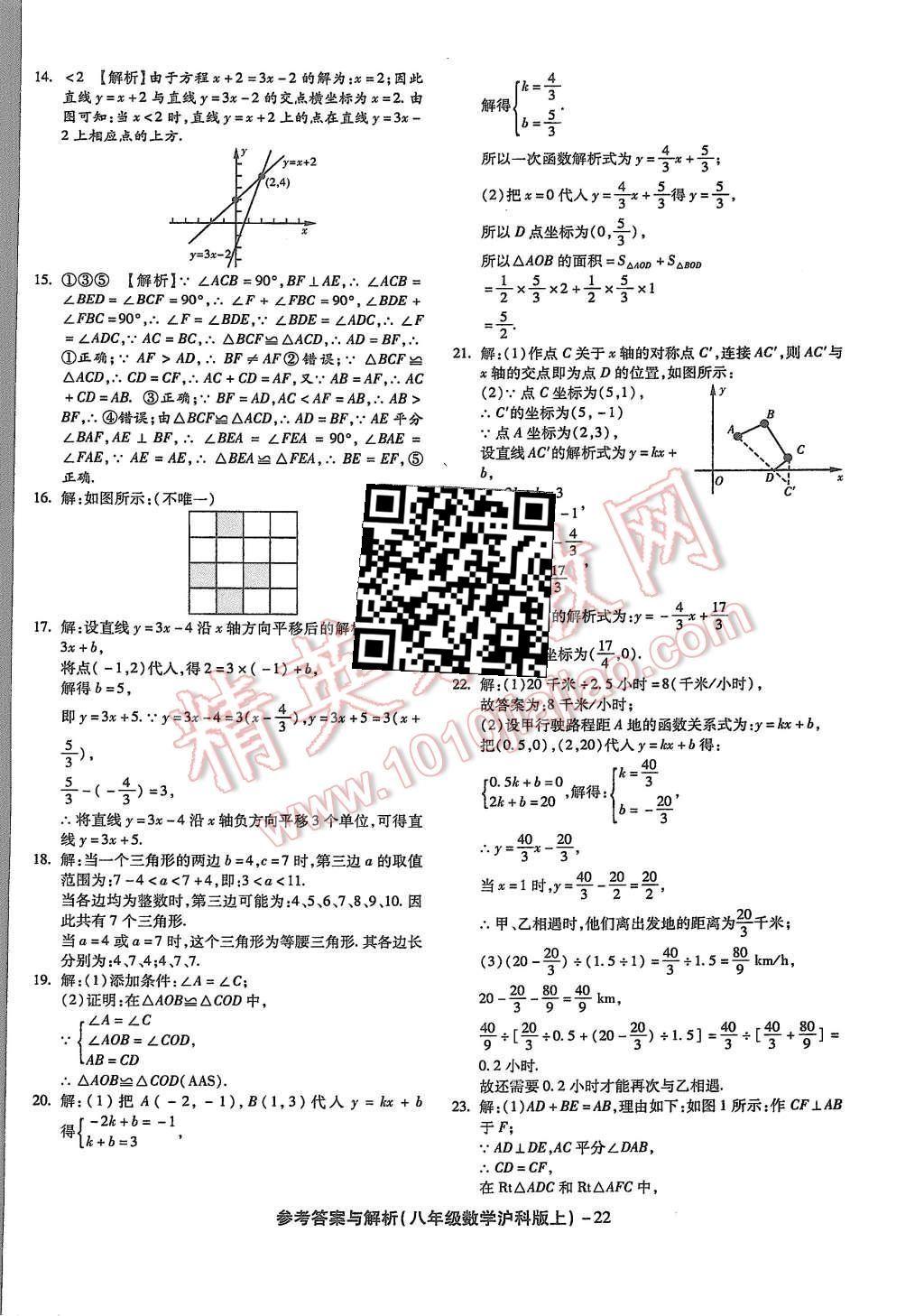 2015年練考通全優(yōu)卷八年級數(shù)學(xué)上冊滬科版 第22頁