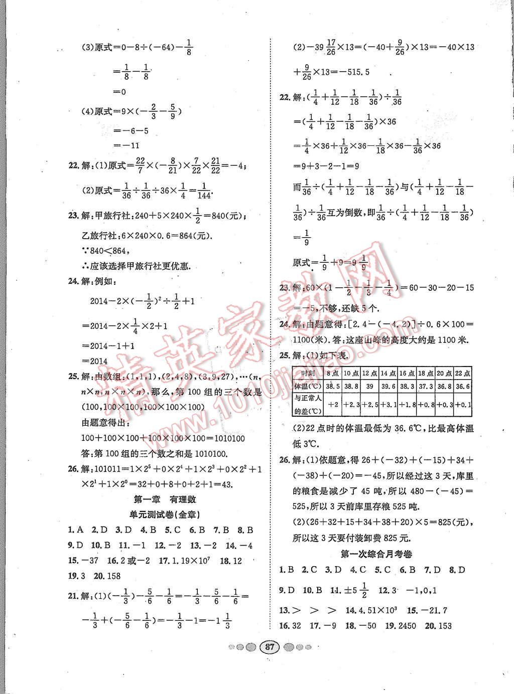 2015年名校名題好幫手全程測控七年級(jí)數(shù)學(xué)上冊(cè)湘教版 第3頁