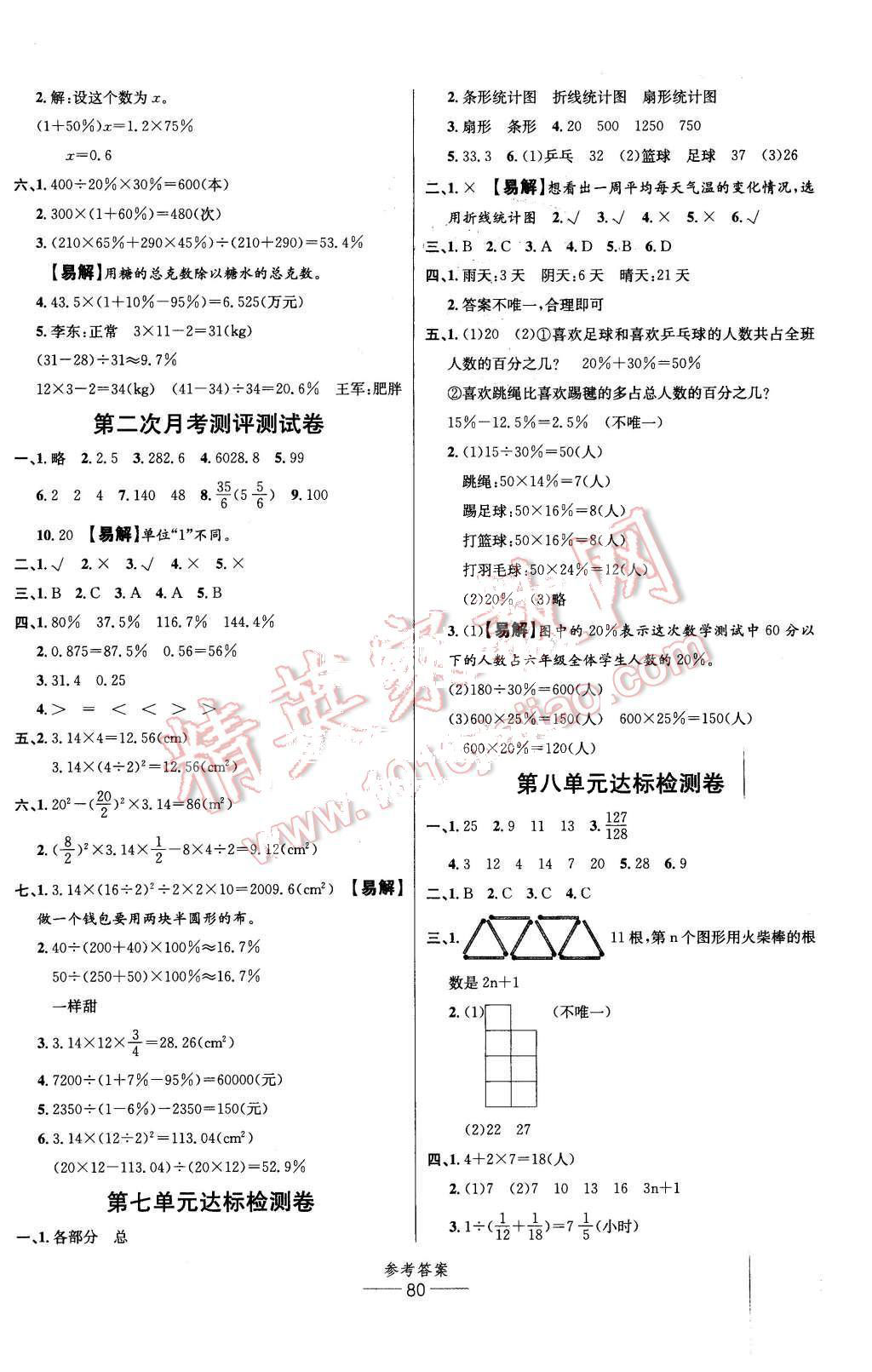 2015年小學(xué)生百分易卷六年級數(shù)學(xué)上冊人教版 第4頁