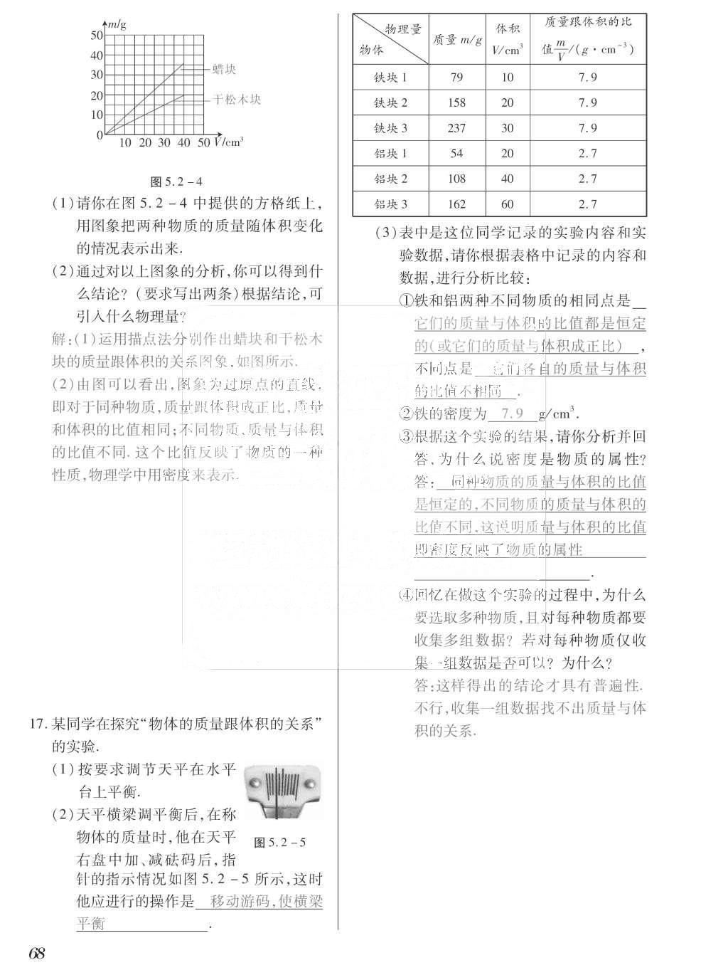 2015年一課一案創(chuàng)新導(dǎo)學(xué)八年級物理上冊滬粵版 訓(xùn)練案參考答案第180頁