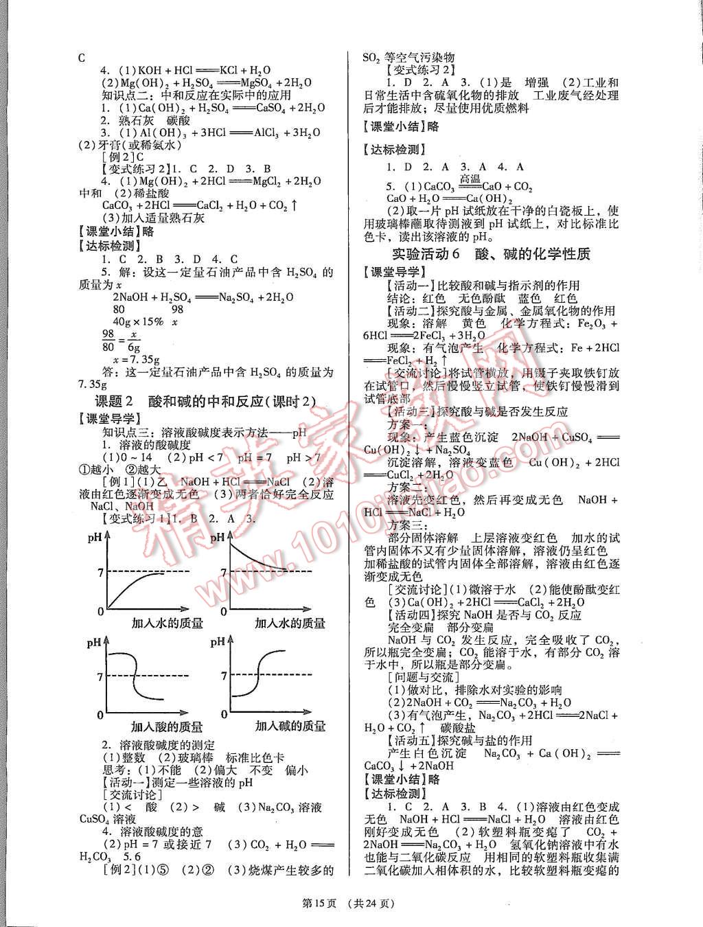 2015年深圳金卷初中化學(xué)導(dǎo)學(xué)案九年級(jí)全一冊(cè) 第15頁(yè)