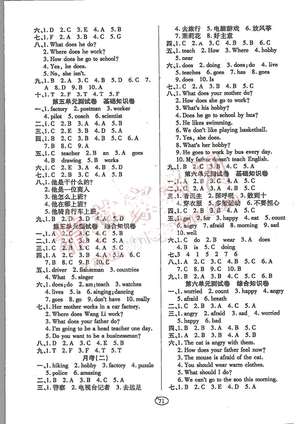 2015年培優(yōu)奪冠金卷六年級(jí)英語(yǔ)上冊(cè)人教版 第3頁(yè)