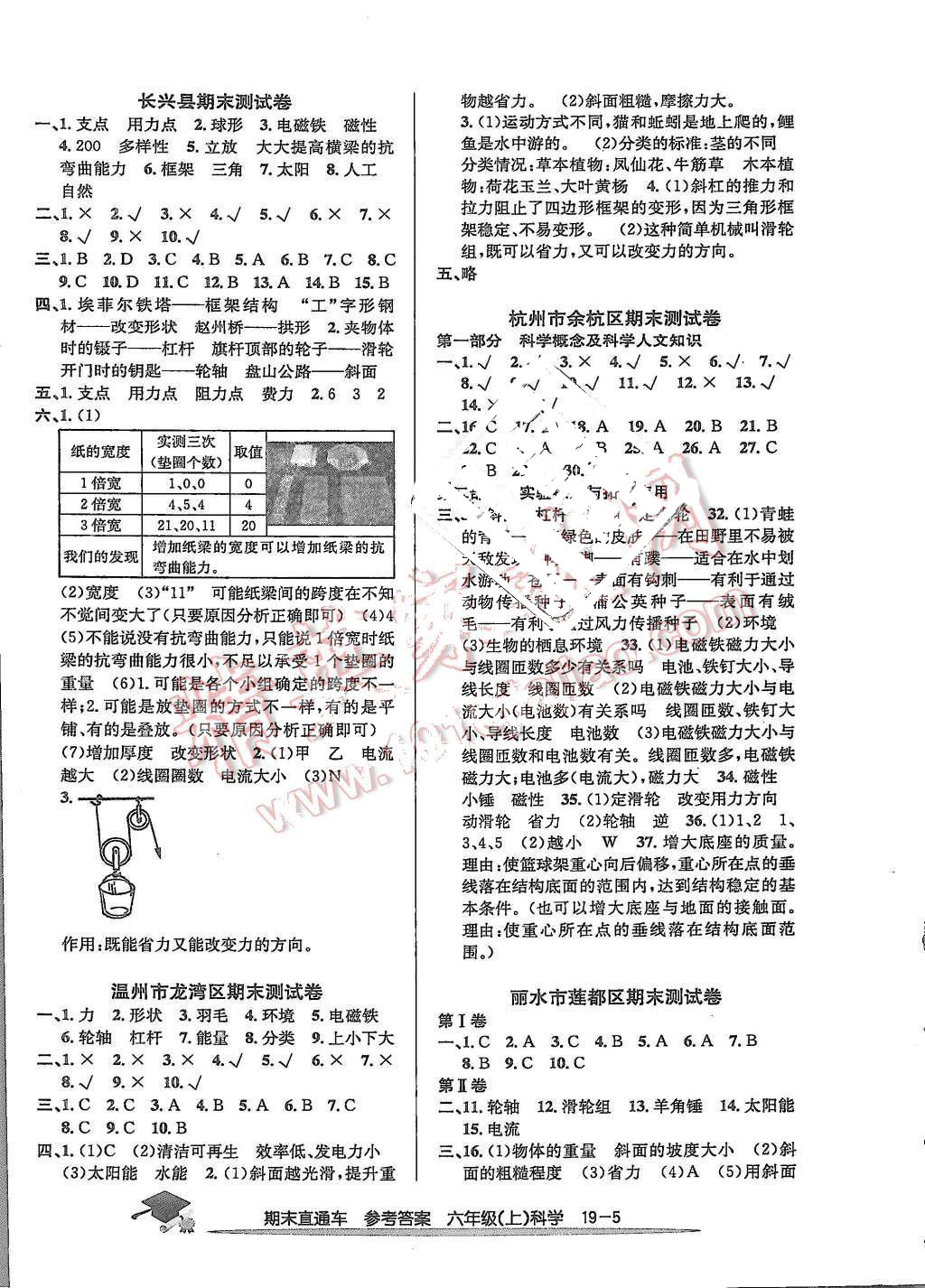 2015年期末直通车六年级科学上册教科版 第5页