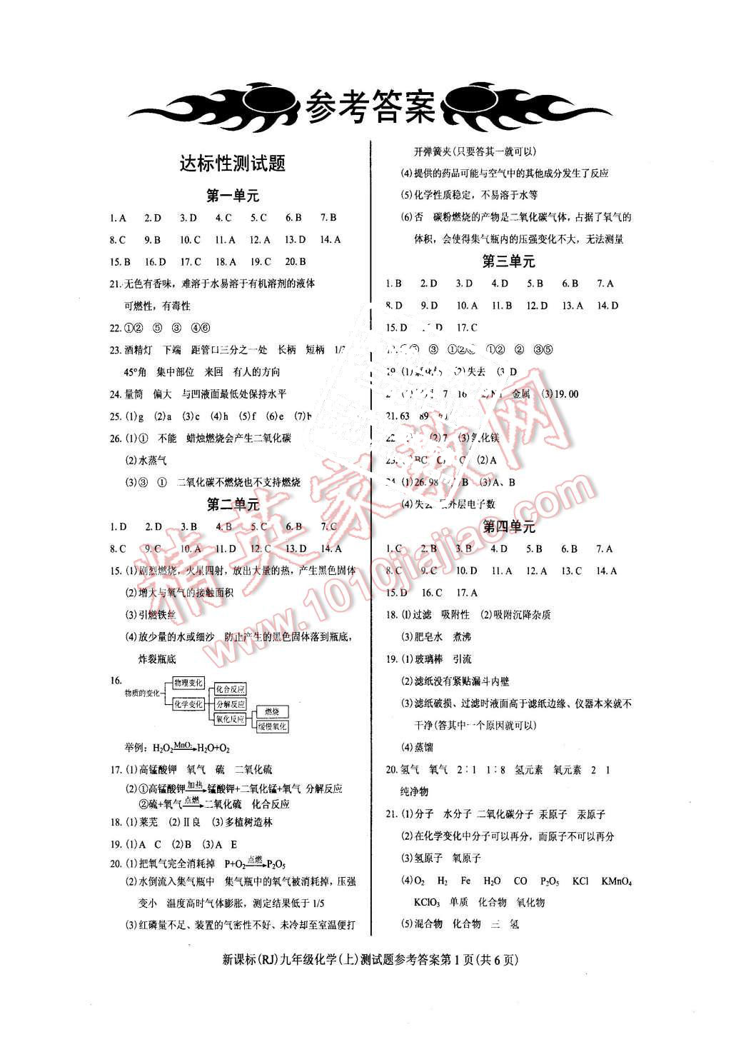 2015年學(xué)考2加1九年級(jí)化學(xué)上冊(cè)人教版 第16頁(yè)