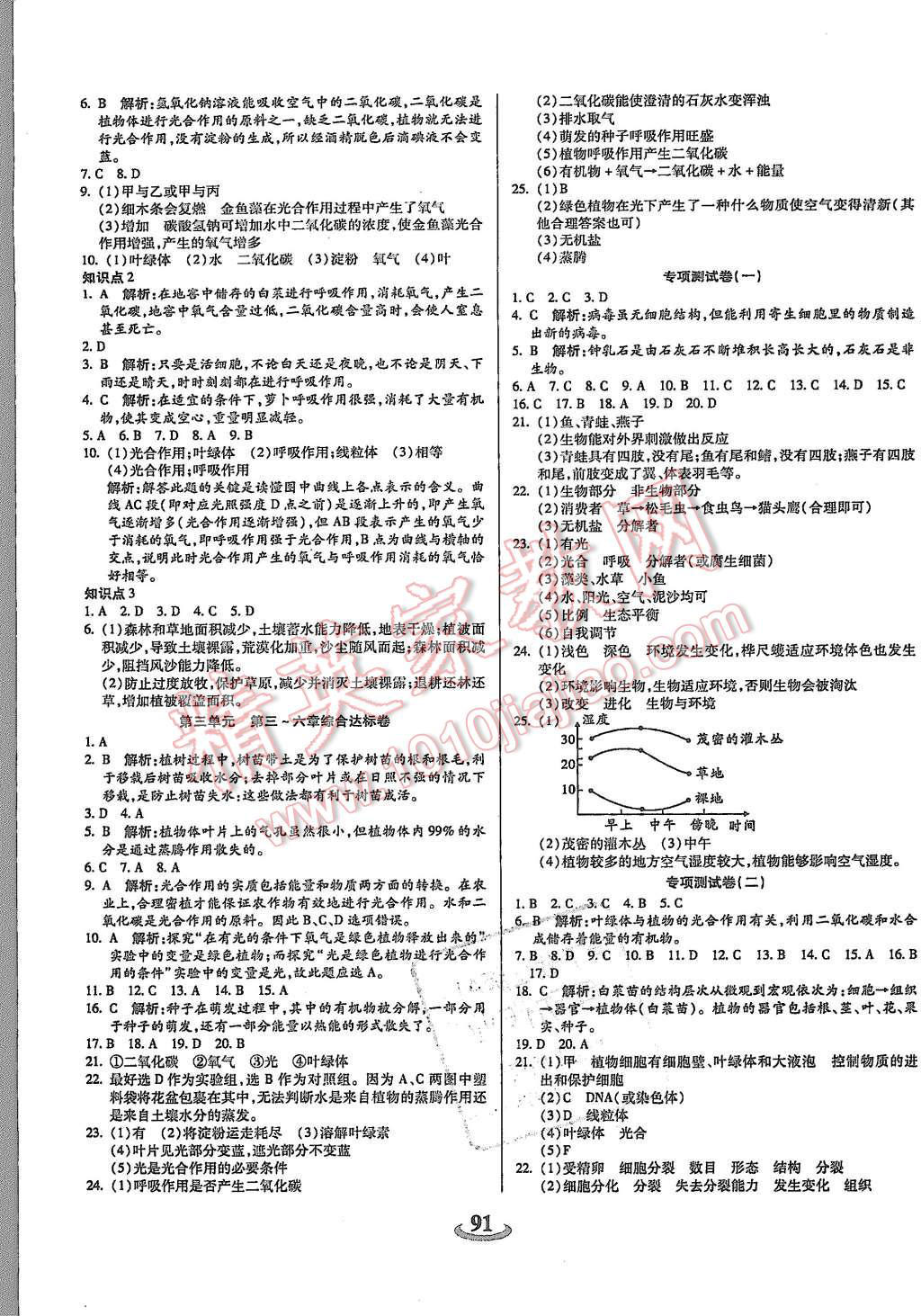 2015年暢響雙優(yōu)卷七年級生物上冊人教版 第7頁