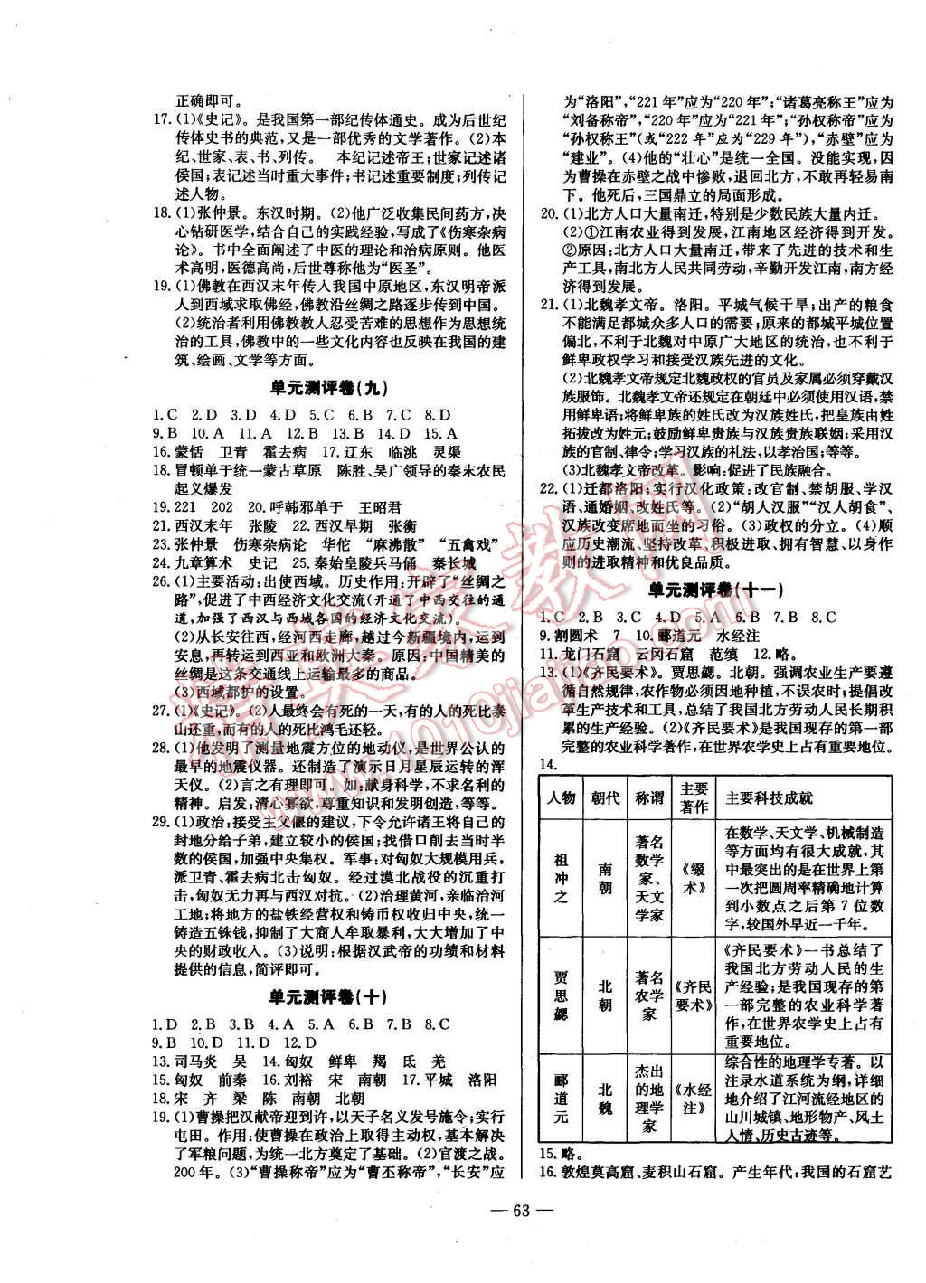 2015年精彩考評單元測評卷七年級中國歷史上冊人教版 第3頁