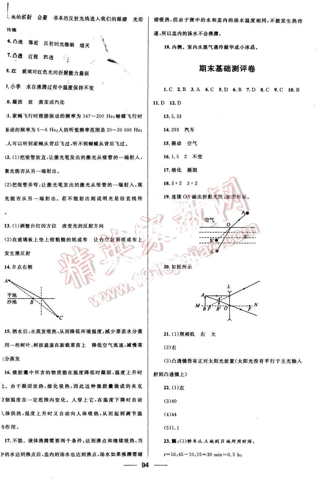 2015年奪冠百分百初中優(yōu)化測試卷八年級物理上冊人教版 第10頁