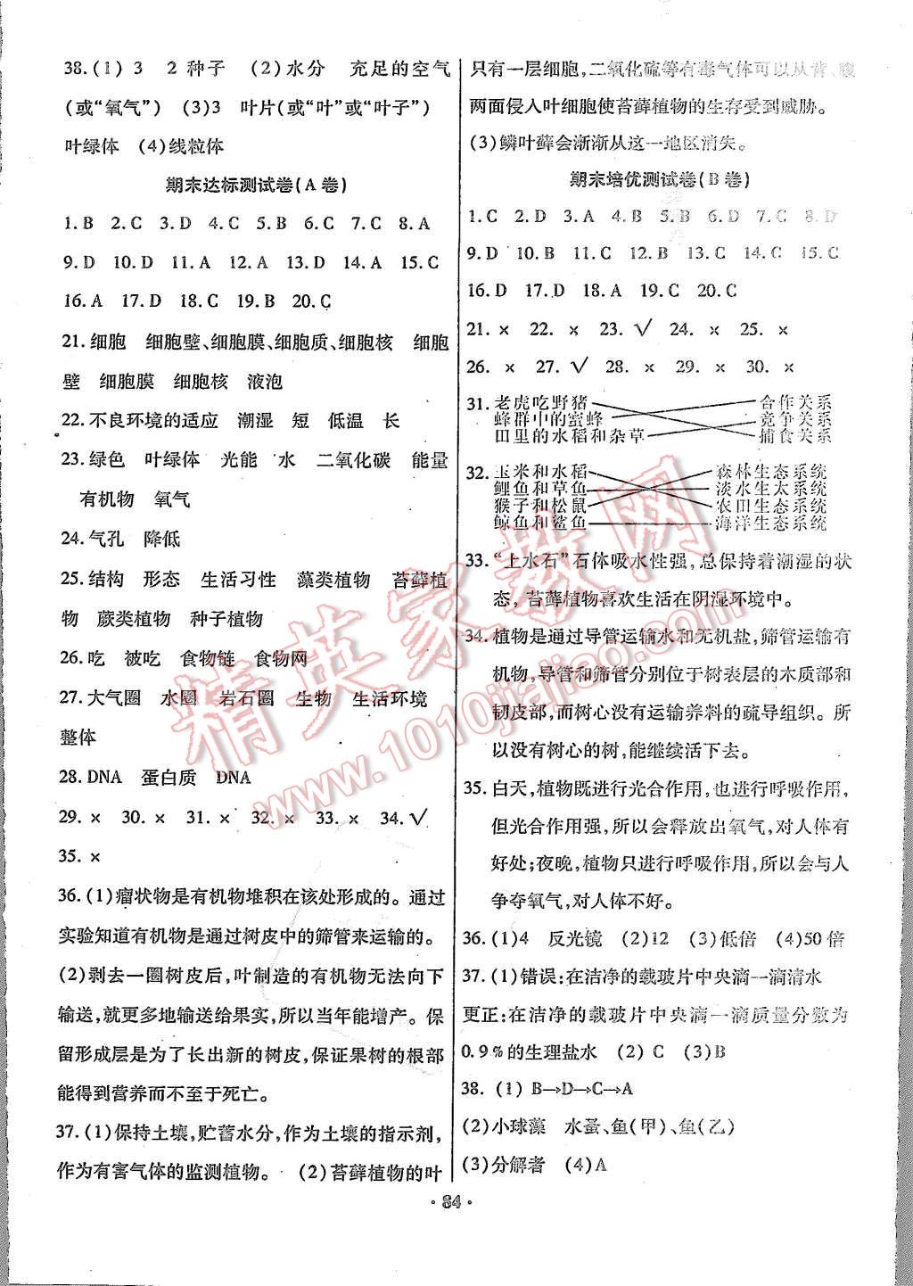 2015年优化夺标单元测试卷七年级生物上册人教版 第8页