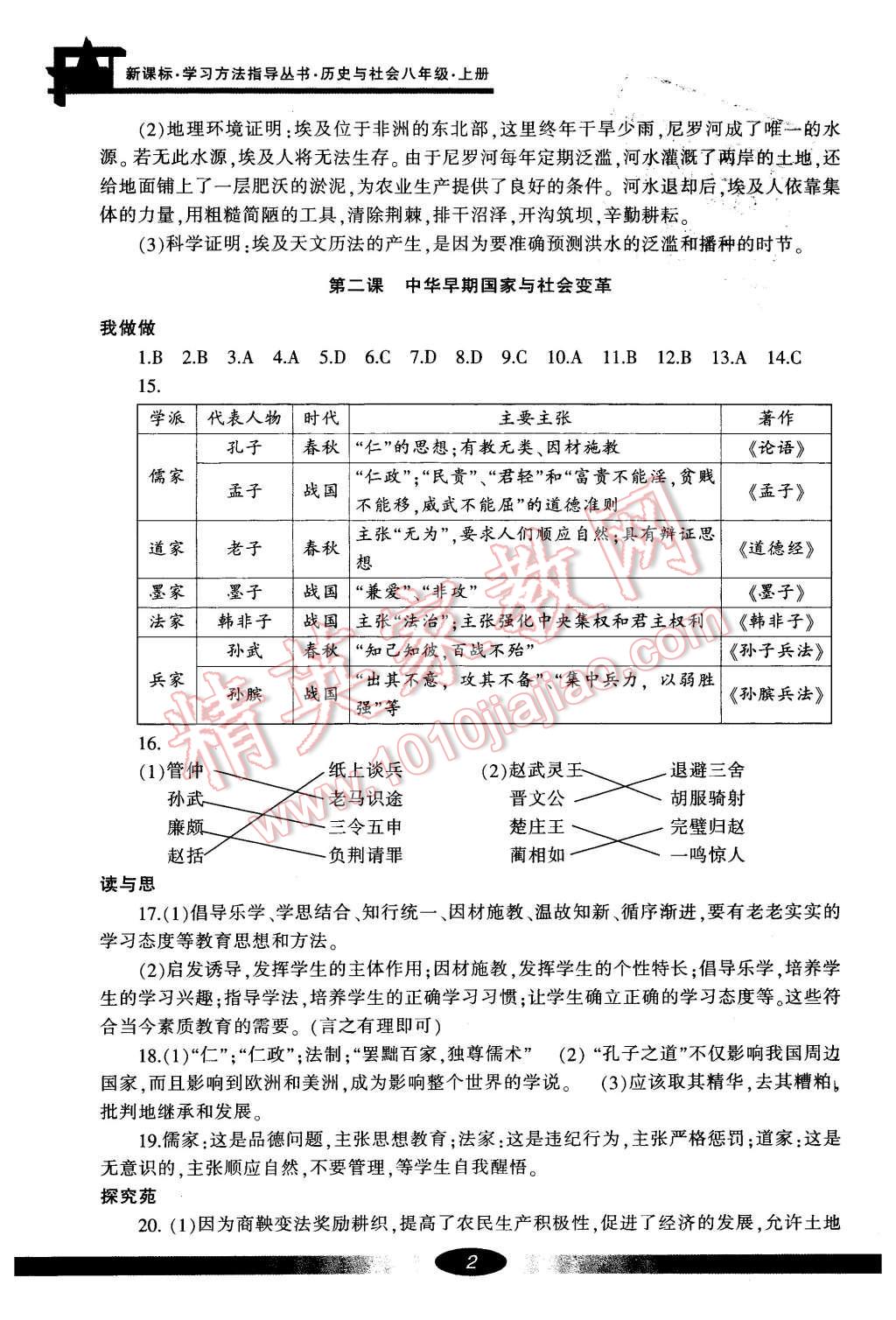 2015年新課標(biāo)學(xué)習(xí)方法指導(dǎo)叢書(shū)八年級(jí)歷史與社會(huì)上冊(cè)人教版 第2頁(yè)