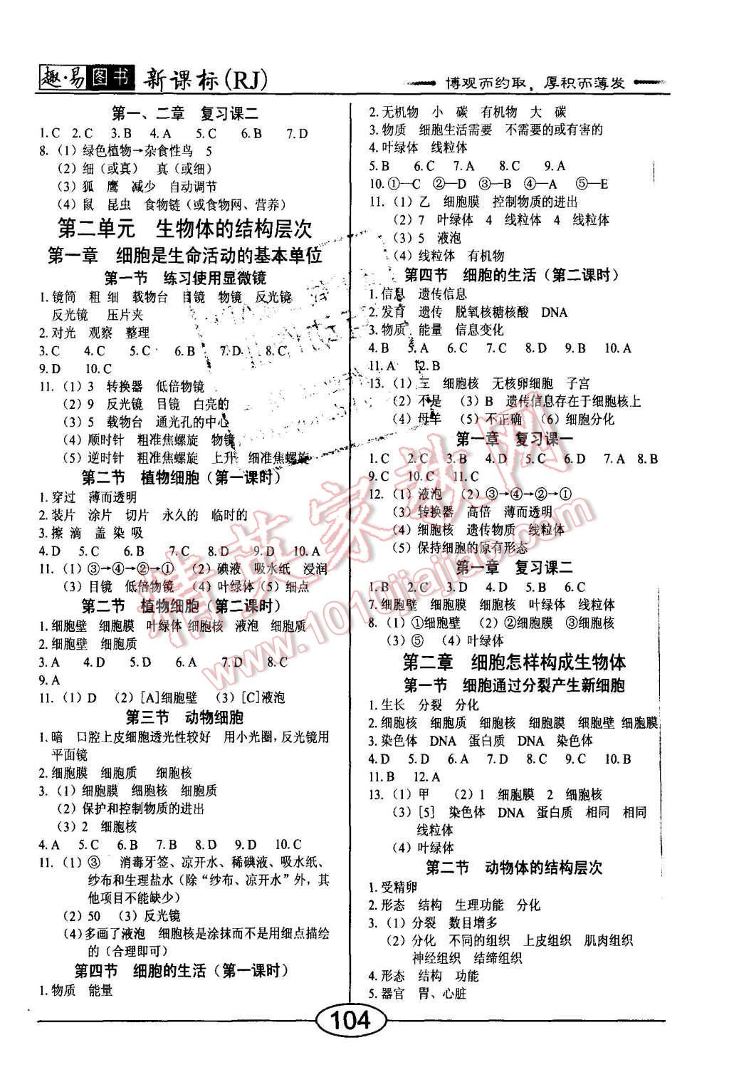 2015年學(xué)考2加1七年級(jí)生物上冊(cè)人教版 第2頁