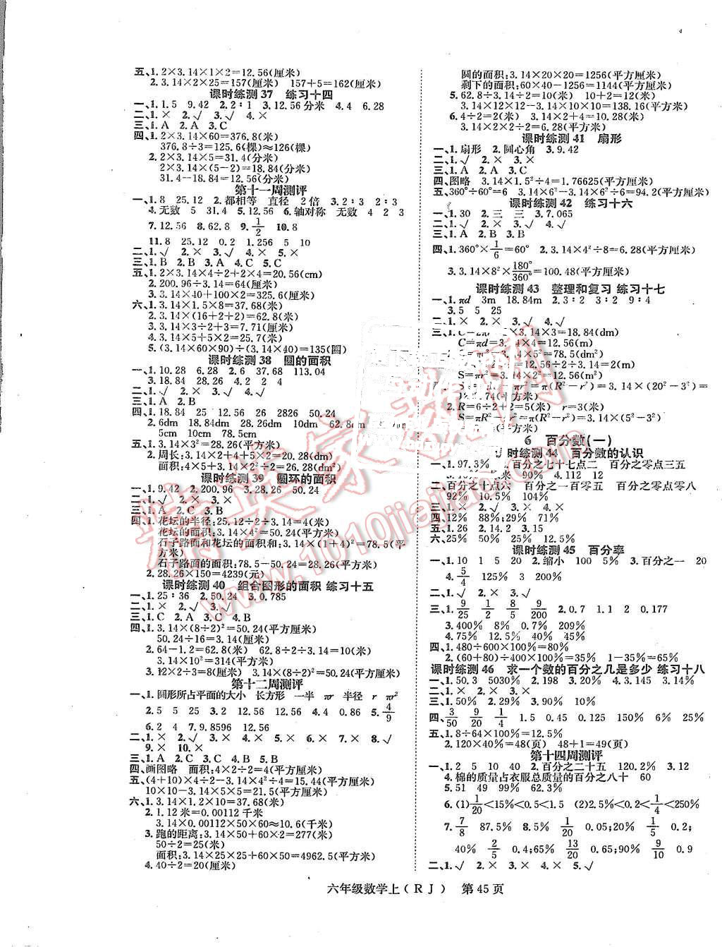 2015年國(guó)華圖書(shū)學(xué)業(yè)測(cè)評(píng)課時(shí)練測(cè)加周周測(cè)評(píng)六年級(jí)數(shù)學(xué)上冊(cè)人教版 第5頁(yè)